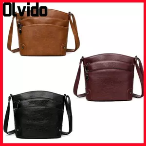 Túi đeo chéo OLVIDO, Túi đeo vai nữ đa chức năng có dây kéo, Thiết kế đơn giản bằng da PU Dây đeo có thể điều chỉnh phong cách cổ điển Túi xách nữ sử dụng hàng ngày