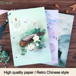 Sổ tay dây GREA, Sổ ghi chú nhật ký tua rua thủ công phong cách Trung Quốc, Sách phác thảo nguyên bản cổ điển hữu ích Tạp chí Notepad Văn phòng phẩm