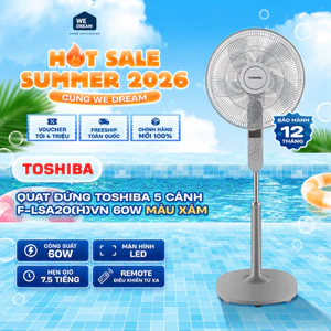 Quạt Đứng Toshiba 5 Cánh F-LSA20(H)VN | Vận Hành Êm Ái & Tiết Kiệm Điện | Hàng Chính Hãng