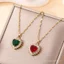 Xuyên Biên Giới Bán Chạy Phong Cách Tính Khí Đồng Kẻ Sọc Zircon Full Kim Cương Tình Yêu Vòng Cổ Ánh Sáng Sang Trọng Niche Nữ Thời Trang