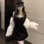 Váy chữ A cổ đen kiểu Pháp mùa xuân mùa hè Váy ôm eo hẹp Váy mong muốn thuần khiết Hot Girl Suit Hẹn hò bên trong Đi lại Tất cả @