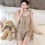 Bộ đồ ngồi yếm nữ In hoa tinh tế để thư giãn trong nhà nhẹ nhàng hàng ngày và những dịp giải trí gia đình thông thường