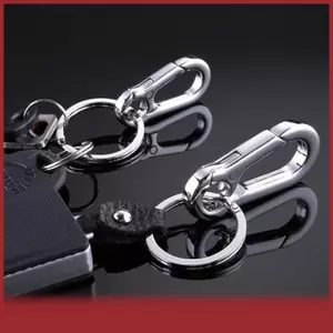Cá tuyết người đàn ông thép không gỉ móng ngựa khóa leo núi Keychain chống mất vòng chìa khóa xe Quà Tặng