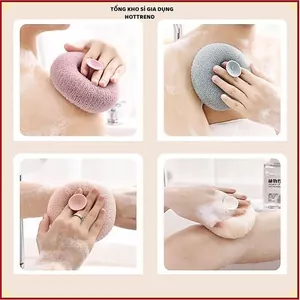 BÔNG TẮM XƠ MƯỚP 3D CAO CẤP - Tạo Bọt Mịn Làm Sạch Da