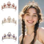 Hợp Kim Vintage Kim Cương Giả Vương Miện Mũ Đội Đầu Tinh Tế Cao Cấp Cô Dâu Cưới Phụ Kiện Tóc Vương Miện