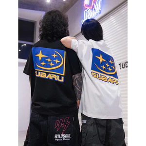 Hàng sẵn có Cặp đôi Top Cổ điển in logo đầu máy Áo thun ngắn tay cổ tròn 100% Cotton cao cấp