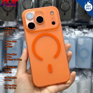 [JLK] Ốp từ tính mờ trong suốt cho iPhone 17 Air 16 15 14 13 12 Pro Max Plus Vỏ PC cứng siêu mỏng