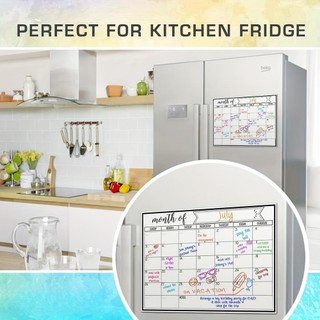 Bảng xóa khô mịn có thể tái sử dụng Lịch từ tính Pvc Tủ lạnh từ tính Bảng trắng cho tủ lạnh Tủ lưu trữ tại nhà