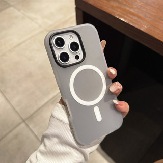 Từ Tính Màu Lớn Mỏng Qua Siêu Mỏng Chống Rơi Điện Thoại Mặt Sau Ống Thích Hợp Cho IPhone 11 12 13 14 15 PRO MAX 15 14 Plus