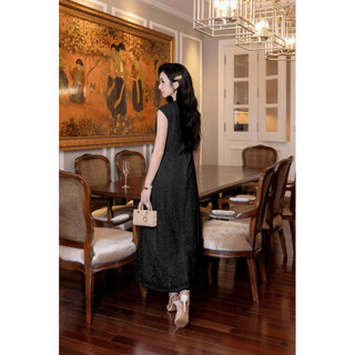SWANLAKE | Váy Đầm Ren Nữ Suông Maxi Sát Nách Lót Thêu Hoa Dự Tiệc Công Sở Sang Trọng Cổ Tròn D12998