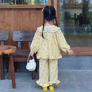 Set Đồ Bộ Dài Đũi Hàn Xinh Cho Bé Gái Ở Nhà, Đi Học, Đi Chơi,.... Bộ Dài Mẫu 3 Vàng