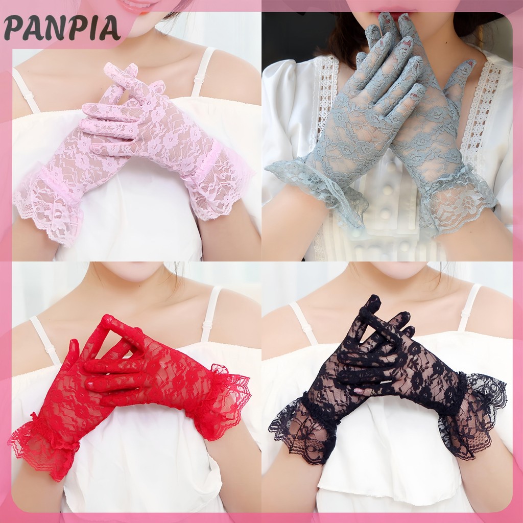 PNPIA- Găng tay cưới ren ngắn dài để cầu hôn ảnh Tiệc cưới dạ hội