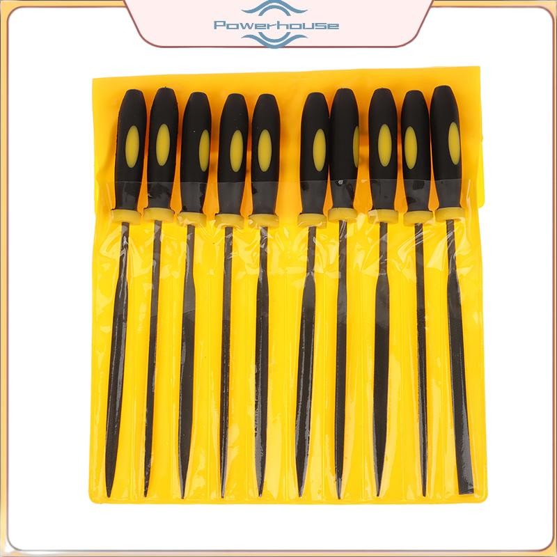 POWER 10 Chiếc Kim Cao Cấp Tập Tin Thép Carbon Cao Cấp Có Tay Cầm Công Thái Chống Trơn Trượt Để Nộp Chính Xác Trên Gỗ Nhựa Model10.