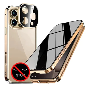 Ốp hấp phụ từ tính bảo mật chống nhìn trộm kính đôi cho IPhone 17 16e 15 14 13 Pro Max 16Plus có nắp bảo vệ ống kính máy ảnh