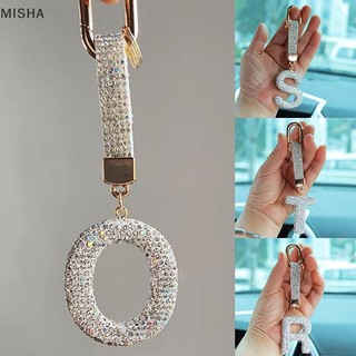 Misa Thời Trang Lấp Lánh Kim Cương Giả Bảng Chữ Cái Móc Khóa Chữ Dễ Thương Quyến Rũ Vòng Chìa Khóa Ba Lô Tinh Tế Phụ Kiện Trang Trí Quà Tặng