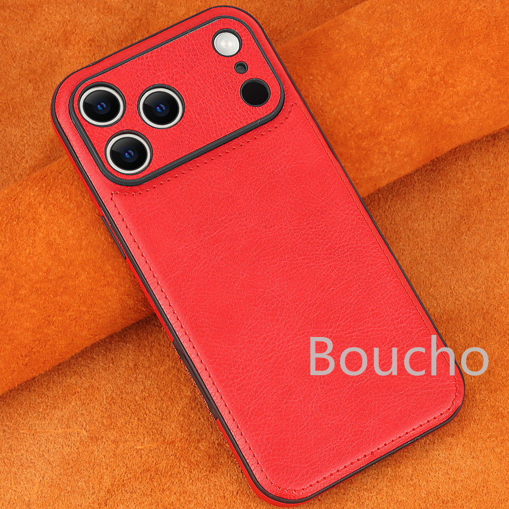 Ốp Lưng Cho iPhone Air 17 Pro Max Ốp Điện Thoại Chống Sốc Cho iPhone 14 15 16 Plus Pro Max 16E 16Promax 17Pro Luxury Slim Fit Premium Leather Back Cover