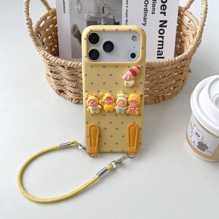 Hoạt Hình Dễ Thương 3D Starman Wave Point Da Mềm Wrsit Dây Đeo Ốp Lưng Điện Thoại iPhone 17Promax 17Pro 11 12 13 14 15 Pro 16 Pro Max 15Plus Chống Sốc Nữ Điện Thoại Di Động