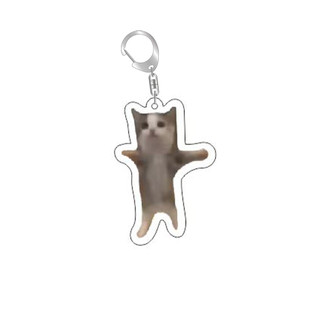 Zip Zap Alien Cat Funny Meme Keychain  Green Alien Cute Cats Key Ring Game Accessories  Bags Backpack