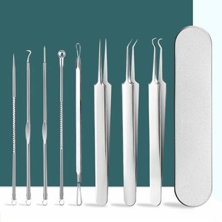 【24H】Bộ Que Nặn Mụn 8 Món Thép Không Gỉ Cao Cấp, Độ Bền Cao, Tay Cầm Chống Trượt, Thiết Kế Tiện Dụng, Lý Tưởng Cho Chăm