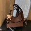 SQ11 Túi Tote da lộn mở công suất lớn tiên tiến dành cho nữ Túi đeo vai thắt lưng nách mùa thu