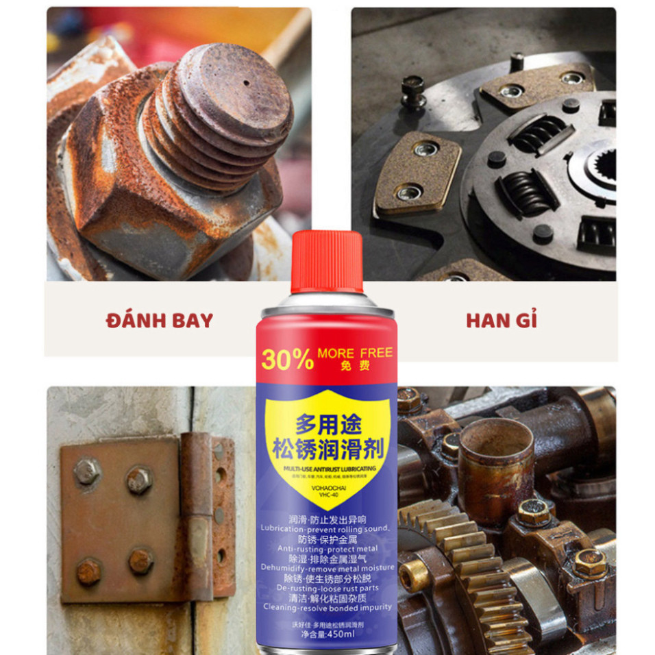Bình xịt chăm sóc bề mặt kim loại, tẩy vết gỉ nhanh, tạo lớp bảo vệ ngăn gỉ trở lại