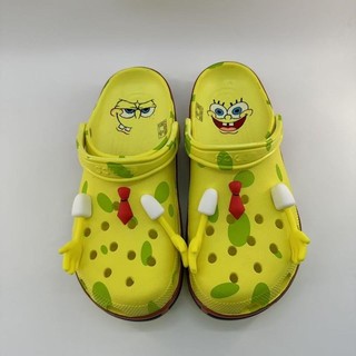 Mới SpongeBob SquarePants Phong Cách Lỗ Giày Hoạt Hình Hàng Hóa Bé Trai Bé Gái Cùng Phong Cách Dễ Thương Cặp Đôi Dép