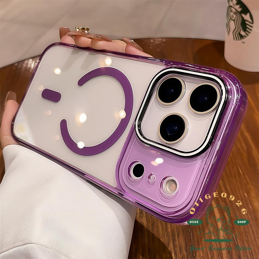 【 Ốp lưng iPhone17 】 Vỏ điện thoại từ tính pha lê đá cam iphone17 Pro Max 16 15 14 13 cho vỏ iPhone vỏ mềm silicon TPU chống sốc