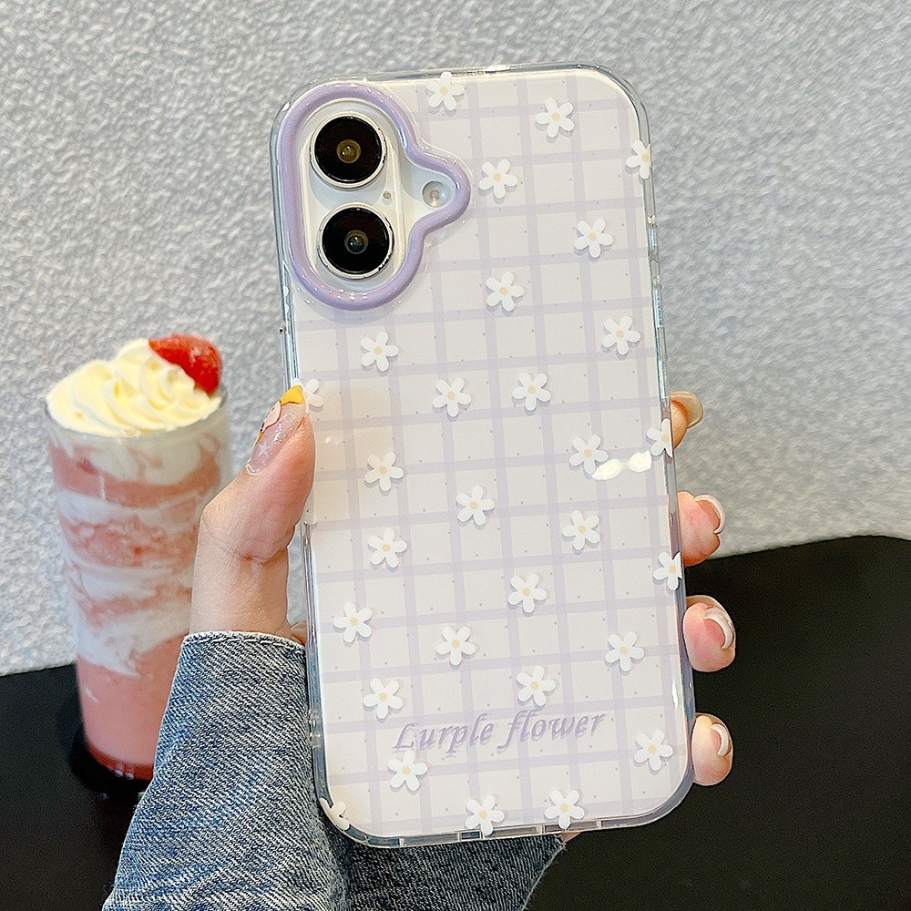 Ốp Điện Thoại Acrylic Dây Xích Hoa Cho iPhone 17 Pro Max 16 15 14 13 Vỏ Bảo Vệ Chống Sốc