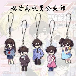 Anime Ouran High School Host Club Fujioka Haruhi Cosplay Cartoon Fashion Mobile Phone Strap Acrylic Keyring Penda