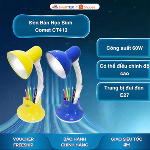 Đèn Bàn Học Sinh Comet CT413 - Có ngăn đựng bút - Đui đèn E27 - Bảo hành chính hãng 12 tháng