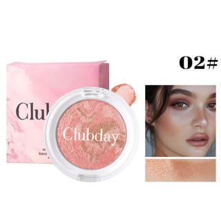 Bột Nướng Lấp Lánh Ba Màu Độ Bóng Cao Blush Làm Sáng Da Mặt Rouge Một Đĩa Đa Năng Dễ Dàng