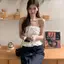 Sweet Polka Dot Fungus Edge Tube Top Vest Nữ Mùa hè Phong cách mới Pure Desire Phong cách ngắn Slim-fit Áo khoác ngoài quây Hot Girl Top