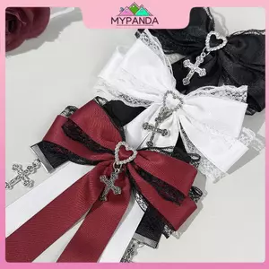 MYPANDA Gothic Gothic Gothic Phong Cách Gothic Kẹp Tóc Nơ Kẹp Tóc Thời Trang.