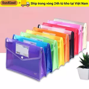 Túi đựng tài liệu SUNKISSD Túi nhựa PVC chống thấm nước bền Thư mục phong bì