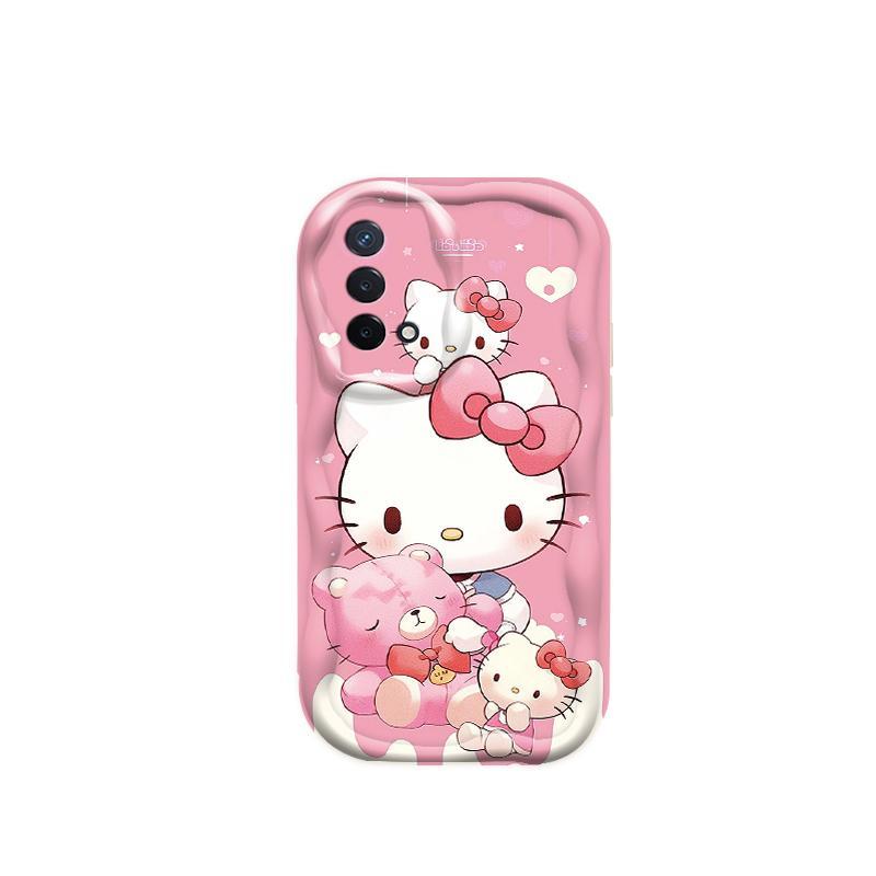 Ốp Silicon Hoạt Hình Cho OPPO A74 A95 F19 F19S Reno 6 Lite 4G Bảo Vệ 3D Vỏ Điện Thoại Mềm TPU Kitty Sinh Viên Ốp Lưng Chống Sốc