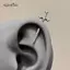 AqToCna Thanh Kiếm Kim Cương Giả Chữ Thập Bông Tai Dành Cho Nữ Punk Zircon Nổi Xoắn Xuyên Tai Sụn Trang Sức Cặp Đôi Quà Tặng AqToCna