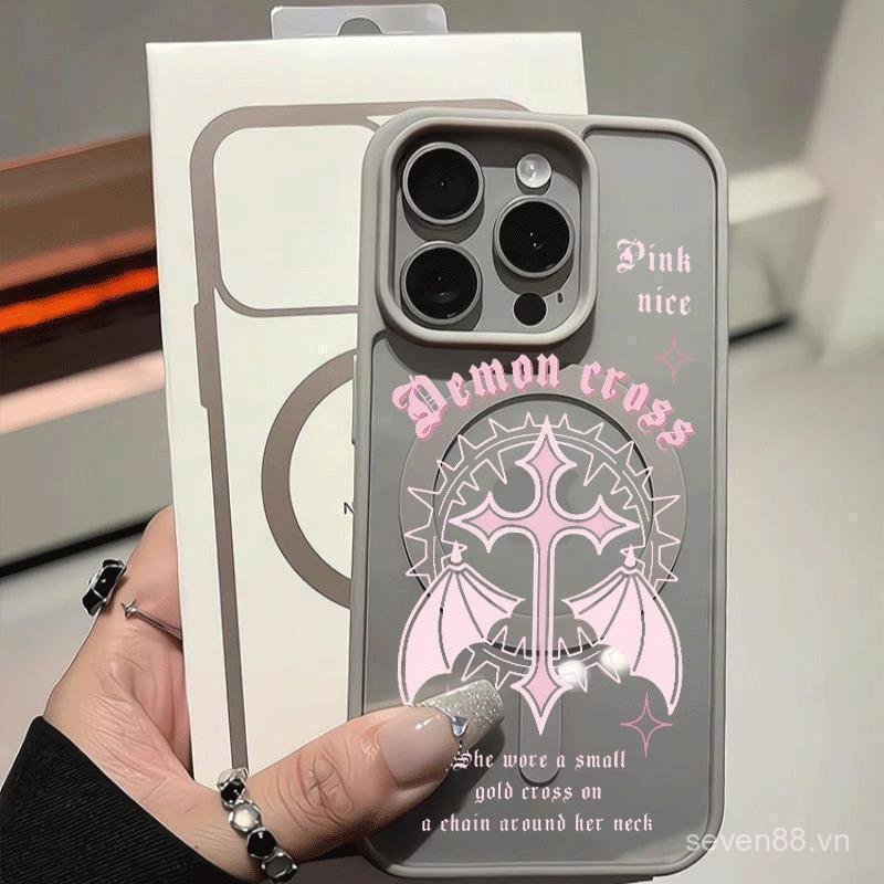 Ốp Điện Thoại Thích Hợp Cho iPhone 7 8 X XS XR XSMAX 11 12 13 14 15 16 17 Pro max Plus Vỏ Từ Tính Chữ Thập Tiếng Anh Vỏ Bảo Vệ Chống Sốc Bao Gồm Tất Cả LFZ0