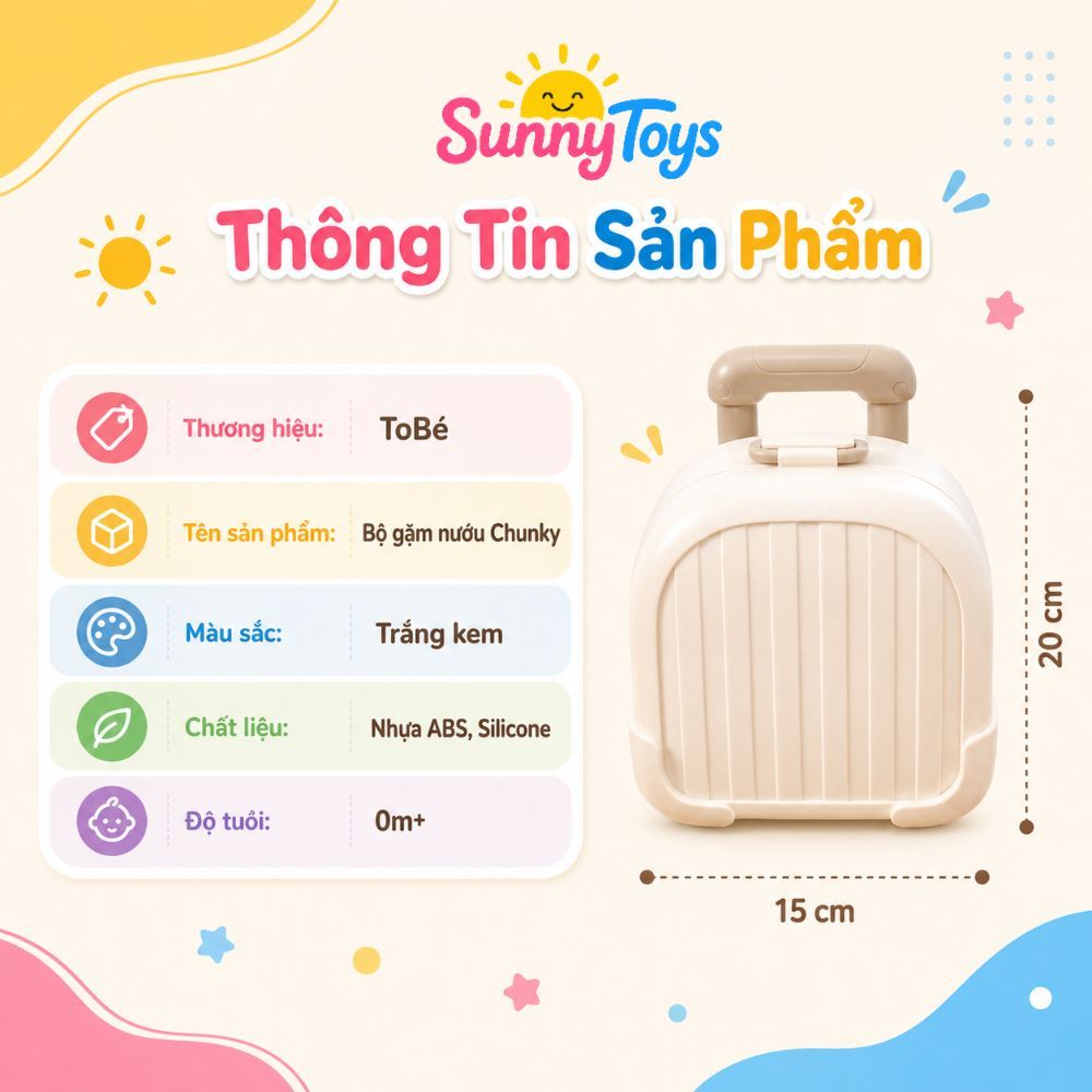 Vali Lục Lạc Gặm Nướu 10 Món SunnyToys - Đồ Chơi Sơ Sinh Cho Bé Cầm Nắm, Lắc Vui Tai