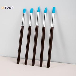 TVKR 5 Cái / bộ Dụng Cụ Điêu Khắc Đất Sét Silicon Cho Bàn Chải Mô Hình Chấm Móng Tay Nghệ Thuật Gốm Đất Sét Dụng Cụ DIY Khắc Gốm Sứ Điêu Khắc Điêu Khắc OIK