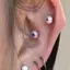 PNPIA- Bông tai Quirky kỳ lạ Tinh tế Gothic Thiết kế độc đáo Bloodshot Eyeballs Bông tai xương tai Phóng đại Bông tai giác quan cao cấp