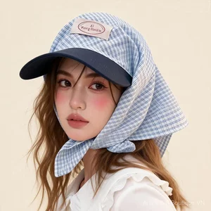 Mũ trùm đầu kẻ sọc phong cách Hàn Quốc