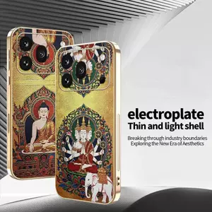 Ốp Lưng Cho Honor 600 Pro Sơn Tốt Lành Cung Điện Voi Series Da Mạ Điện Cạnh Chống Rơi Vỏ Điện Thoại