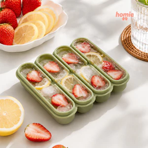 ✨Homie✨Khuôn làm đá que 4 ngăn, khay đá viên dài, máy làm đá que tự chế,dễ dàng phát hành khuôn Popsicle