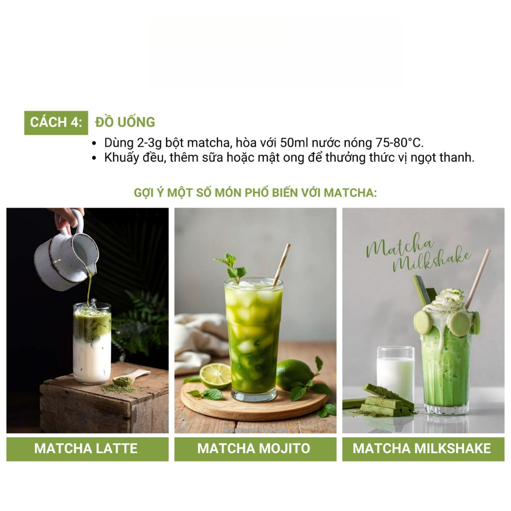 Bột Trà Xanh Matcha Ami Vụ Xuân - Gói 100g Nguyên Chất, Thơm Ngon, Đậm Vị