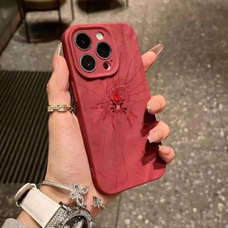 Ốp Bảo Vệ Silicon Mềm Cho iPhone 15 Pro Max a Red Spider 17 Pro XS 13 Pro Max 12 Pro 11 17 Pro Max XSMAX Matte Fold Họa Tiết 14 Pro