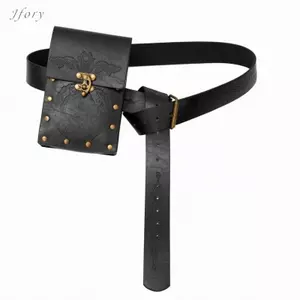 Jfory Steampunk Túi thắt lưng Họa tiết dập nổi Túi thắt lưng có thể điều chỉnh Phụ kiện thời trang Retro