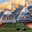 QEARY Tuyết Núi Lưu Niệm, Sunlit Snow Mountain Golden Sunrise Sang Trọng Móc Khóa, Sáng Tạo Quyến Rũ Treo Trang Trí Sang Trọng Mặt Dây Chuyền Sưu Tập Trang Trí Kỷ Niệm