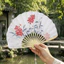 Quạt hình vỏ QEARY, có tua rua Quạt gấp phong cách mới, Chụp ảnh quạt xoay tay cầm tay cổ điển truyền thống