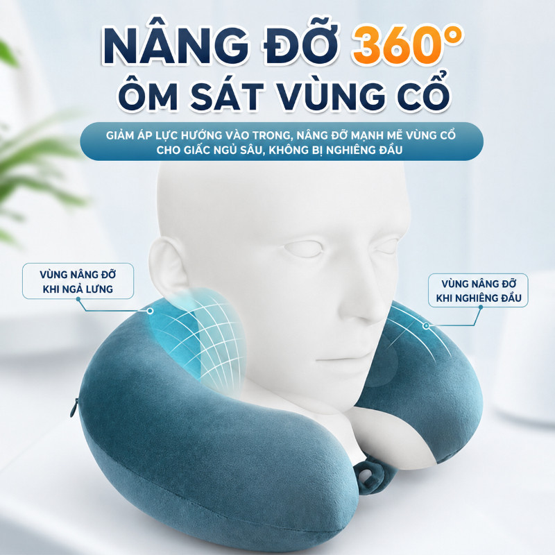 Gối Cổ Chữ U Kê Cổ Chống Đau Mỏi Vai Gáy,Thiết kế hình thú dễ thương,Phù Hợp Sử Dụng Tại Nhà Và Khi Đi Du Lịch
