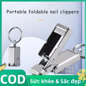 Trong Kho Thép Không Gỉ Mini Có Thể Gập Lại Nail Clipper Với Keyring & Kéo Cod